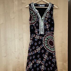 Vintage Black w/ neck detailing 100% Silk Dress | 2000s Y2K Style |